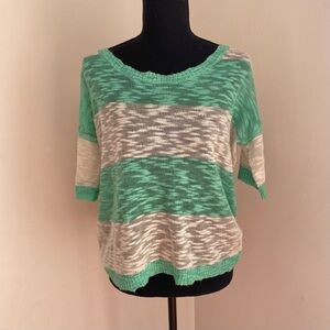 pieces kensie Medium Striped Mesh Sweater Shirt